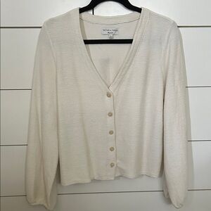 Madewell Texture & Thread White Knit Top